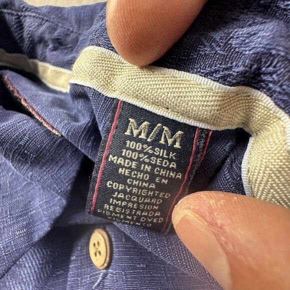 Lot of 3 Silk Beach Shirts Men M,M,L Floral SS Red Blue Beige Hawaiian Tropical - Picture 7 of 16